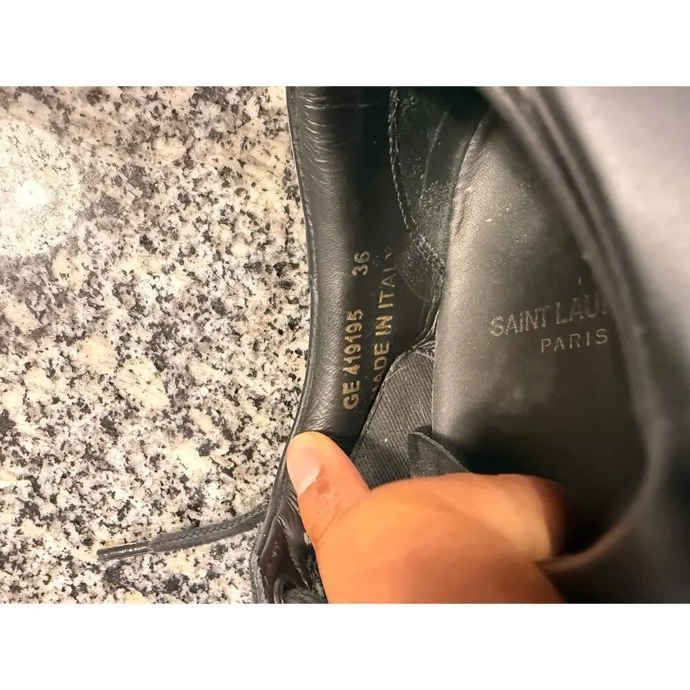 Saint Laurent Court Classic SL/06 Black Leather Sneakers Size 36